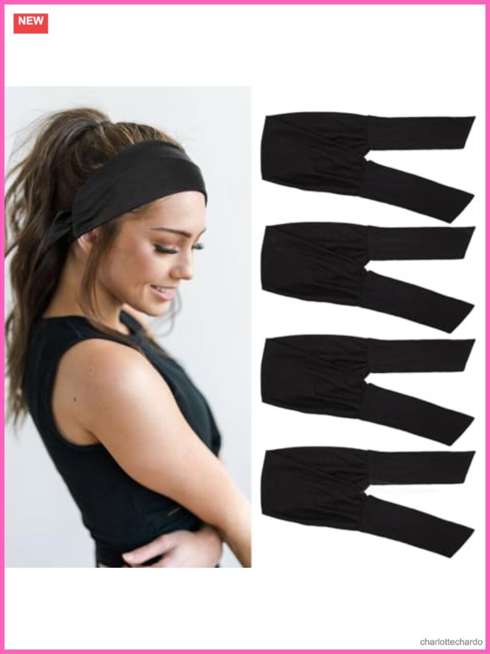 Knotted Adjustable Headbands Women Elastic Non-Slip Polyester Spandex Hair